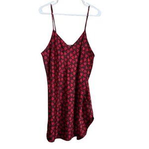 VTG Intimate Affair Silky Heart Print Lingerie Slip Dress Size 1X Romantic